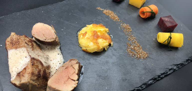 Wollschweinfilet und Wildschweinrücken mit Rübenvariationen