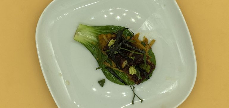 Unagi mit Frühlingszwiebel-Dreierlei