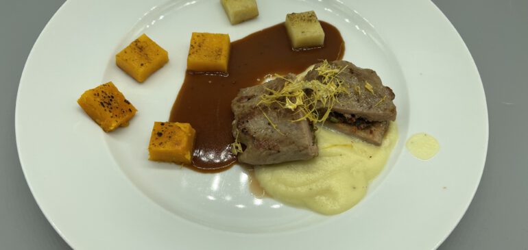 Interpretation von Piccata mit Dreierlei vom Kürbis