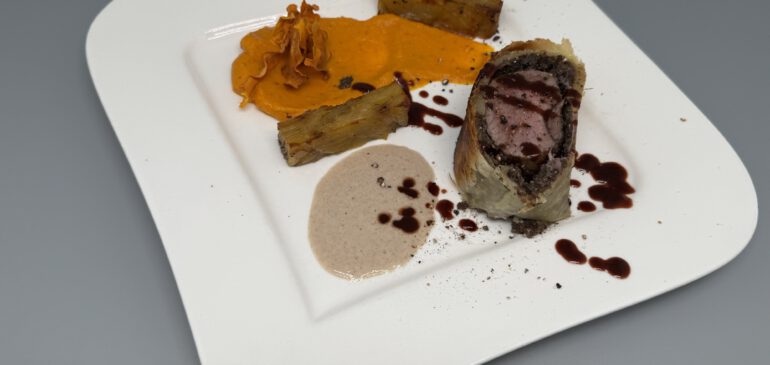 Hirschrücken Wellington mit Kürbis